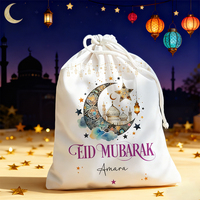 Décorations du Ramadan pour les enfants, sacs à bonbons pour les cadeaux de fête, fournitures religieuses, pochette cadeau Mubarak avec mosquée et Coran
