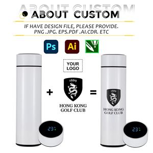 Bouteille isotherme en gros avec logo personnalisé 500 ml, thermos intelligent avec affichage LED de la température, logo imprimé, cadeau d'entreprise personnalisé, stock disponible - Product Image 3