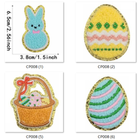 Beste Kwaliteit Kleding Letter Patch Easter Day Lovertjes Letter Patch Kleurrijke Konijn Chenille Patches