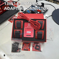 Adaptateur EMMC E-Mate 13-en-1 pour programmeurs, émulateurs, débuggers – Compatible BGA100, BGA136, BGA153, BGA168, BGA186, BGA221