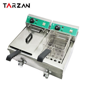 <span class=keywords><strong>TARZAN</strong></span> Commercial Restaurant 16 + 16L Friteuse électrique ouverte avec carter d'huile monocylindre grande capacité maison chips - Product Image 4