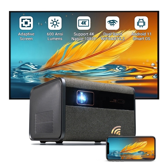 Hotack Wholesale L015 LCD Smart Android Wireless Phone Portable Proyector Full HD 1080P  Home Theater Projector 4K