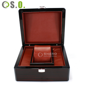 Boîte à montres en bois de luxe haut de gamme, imprimée, pour homme et femme, avec logo personnalisé, finition grain de bois, pour présentation de montres - Product Image 6