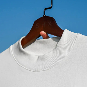 T-shirt da <span class=keywords><strong>uomo</strong></span> a maniche corte in puro cotone a doppio filato, lavato, con piccolo girocollo, stile trendy per coppia - Product Image 5