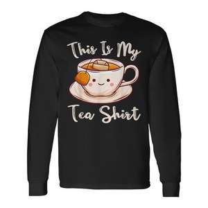 T-shirt à manches longues humoristique « This Is My Tea » pour les amateurs de thé et les consommateurs de boissons, idéal pour les promotions - Product Image 1
