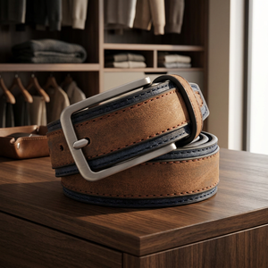 Colección de Moda BS INTERNATIONAL, Cinturón de Cuero Vacuno Genuino para Hombre, Diseño Vintage, Hebilla Cuadrada de Acero Sólido, Resistente - Product Image 1