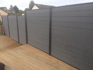 DIY boyutu wpc çit paneli ahşap plastik kompozit panoları 1.8*1.8M WPC alüminyum wpc çit açık