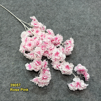 Bahan Kain Sutra Warna Pink Terang Harga Terjangkau, Ranting Bunga Sakura untuk Dekorasi Pernikahan dengan Batang Putih