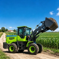 Spedizione Gratuita, Capacità di Carico 2 Tonnellate, Mini Caricatore Frontale Elettrico con Motore AC, Alimentato a Batteria con Sterzo Idraulico 4x4 per Fattoria