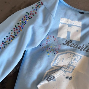 OEM 3XL <strong>Zip</strong> <strong>up</strong> Custom Rhinestone Glitter 400GSM Big Hood Heavyweight 100% Cotton Blue Fleece Cut Sew <strong>Men</strong> High Quality - Product Image 3