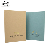 Couvertures de menu en tissu rigide personnalisables en cuir imitation A4, avec logo estampé or, imperméables et de qualité supérieure pour restaurants