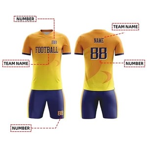 Ensemble complet de maillots de football personnalisés imprimés sur mesure + tenue d'entraînement + accessoires, qualité Fujian, petit MOQ disponible - Product Image 2