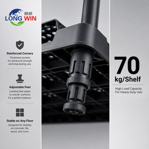 Étagères empilables en plastique, étagères de rangement en résine, ventilées, robustes, sans outils, réglables, pour garage - Product Image 6