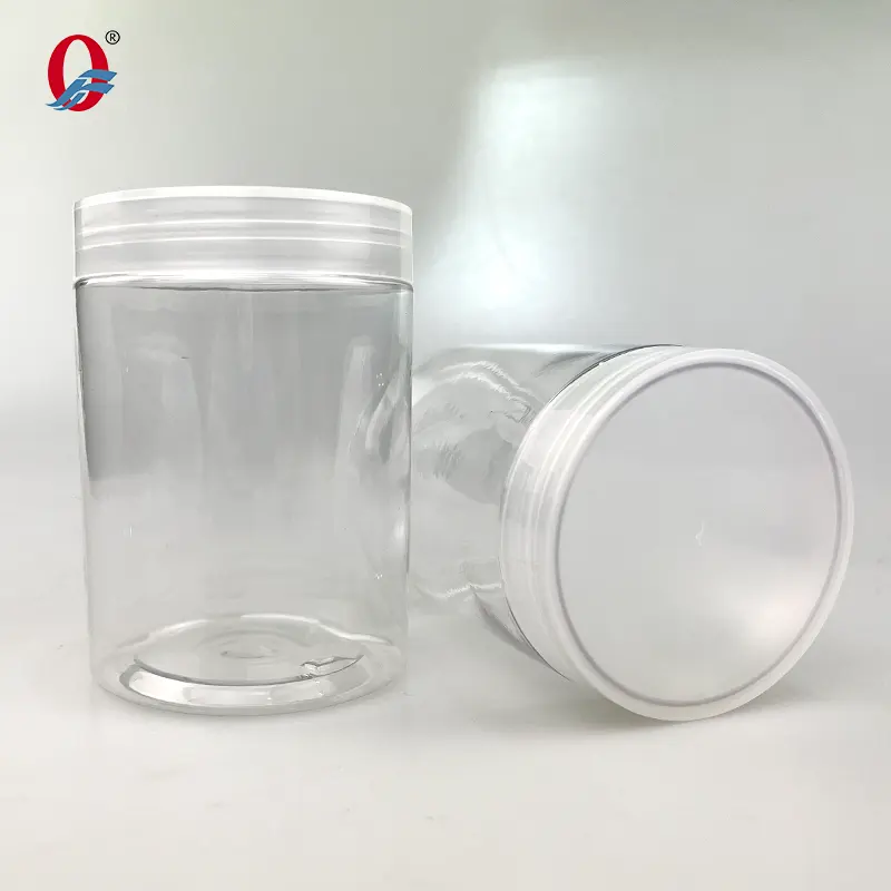 16oz PET bottles Bakest Transparent Plastic Cookie Jars Biscuit Cookie Container lids cookie jar Custom logo