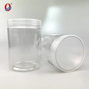 16oz PET-Flaschen Bäckchen durchsichtige Plastik-Keks-Gläser Keks-Keksbehälter Deckel Keks-Glas individuelles Logo