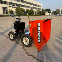 Chariot à benne basculante électrique sur pied, capacité de charge de 300 kg, alimenté par batterie, mini chariot à benne électrique pour la construction et le jardinage