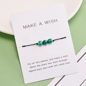 Pulsera Ajustable Trenzada con Cuentas de Piedras Preciosas de Lujo de 6 mm, Pulsera de la Amistad para Pedir un Deseo - Product Image 4