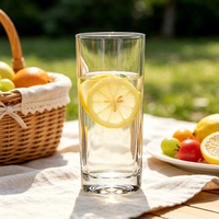 Verre à eau droit Highball, épais, à fond uni, transparent, sans plomb, pour jus, bière, usage domestique et en restaurant, quotidien
