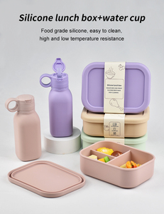 Modern Rectangular Bpa Free <b>Plastic</b> <b>Lunch</b> <b>Box</b> Set With 3 Compartments Stackable Leak Proof Portable Food Container Size L - Product Image 6