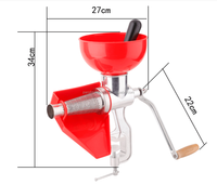 Handmatige tomatenpuree- en sapmachine van aluminium, handmatige fruitpers