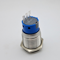 Interrupteur à bouton-poussoir M19 à verrouillage automatique, 3 broches, en acier inoxydable