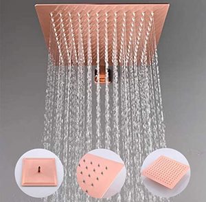Sistema de ducha de lluvia de oro rosa cepillado Juego de ducha con rociador corporal - Product Image 3