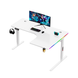 Factory Price Computer <strong>Desk</strong> Adjustable Large Electric Gaming Chair <strong>Desk</strong> <strong>White</strong> for <strong>Pc</strong> with Cup Holder - Product Image 1
