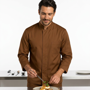 Veste de chef en coton pour hôtel, manches longues, unisexe, vêtements de travail pour le personnel de restaurant, respirante, fournie par le fabricant - Product Image 1