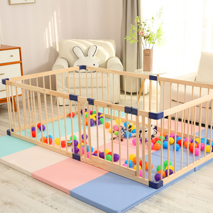 Grand parc <span class=keywords><strong>de</strong></span> jeu en bois pour bébé, barrière réglable, clôture <span class=keywords><strong>de</strong></span> sécurité robuste, aire <span class=keywords><strong>de</strong></span> jeux avec porte pour tout-petits et bébés - Product Image 4