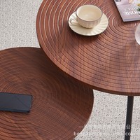 Table basse rétractable créative style anneau annuel, design nordique moderne et minimaliste, pour petits appartements, salon, table d'appoint de canapé, balcon