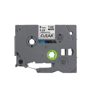 Cinta Adhesiva Laminada Estándar Negra Transparente de 6 mm Orison TZo-111 Compatible con Impresora <span class=keywords><strong>P</strong></span>-<span class=keywords><strong>Touch</strong></span> Brother - Product Image 1