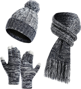 Logo personalizzato Europa e Stati Uniti autunno e inverno più caldo a prova di vento in acrilico cappello a maglia <span class=keywords><strong>guanti</strong></span> <span class=keywords><strong>sciarpa</strong></span> per uomo <span class=keywords><strong>donna</strong></span> - Product Image 3