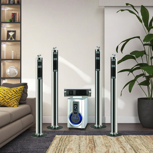 Sistema de Altavoces 5.1 Profesional para el Hogar, Potencia de Salida de 60 W, Material de Madera, con Control Remoto - Product Image 1