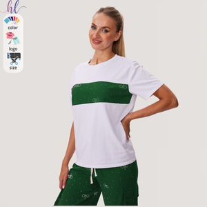 Có Sẵn 2025 Người Phụ Nữ Giản Dị 2 Mảnh Set <span class=keywords><strong>Top</strong></span> Và Quần Denim Set T-Shirt Với Quần Set Cho Hàng Ngày - Product Image 5