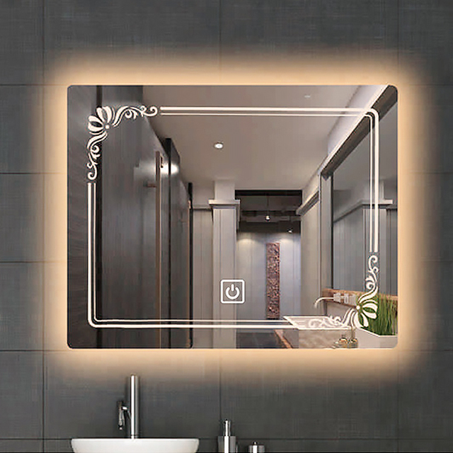 OEM Factory Modern Rectangle Smart Mirror with Touch Screen Glass LED Waterproof for Salon Bathroom Hotel Use