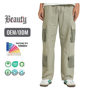 Erkek Hip Hop kıyafet rapçi pantolon özel Logo baskılı fermuar orta yükselişi 800 gaz kadife Extreme Sheer Baggy kargo işlemeli - Product Image 1