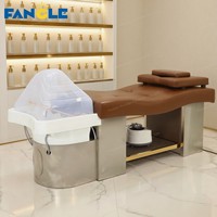Lit de Massage thaïlandais de luxe Salon en acier inoxydable tête japonaise Spa shampooing lit électrique tête incurvée thérapie lavage des cheveux