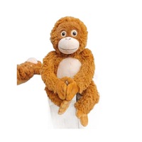 Peluche de singe brun doux avec un petit singe gris en peluche pour cadeau d'enfant et décoration de chambre
