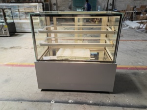 <span class=keywords><strong>Vitrine</strong></span> à gâteaux commerciale en verre hautement transparent, à économie d'énergie, avec réfrigérant R404a, pour café et restaurant - Product Image 2