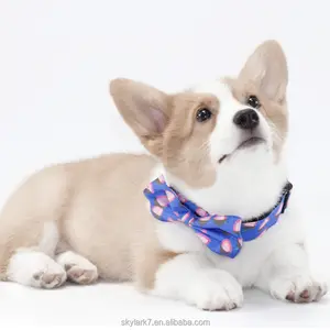 perro pajarita Suppliers-Collar ajustable de estilo múltiple para mascotas, Cascabel con lazo para gatos y perros