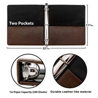 Vente en gros d'affaires 8.5X11 rembourré logo personnalisé Vintage luxe en cuir 1.5 pouces Padfolio portefeuille dossier trois 3 reliure à anneaux