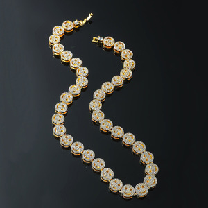 Collar de Cadena Cubana Miami con Incrustaciones de Cristales y Baño de Oro, Estilo Hip Hop <span class=keywords><strong>para</strong></span> <span class=keywords><strong>Hombre</strong></span> - Product Image 4