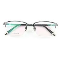 Gafas de titanio puro para hombre, montura clásica rectangular sólida de medio aro - Estuche de gafas de diseño de moda de alta calidad directo de fábrica