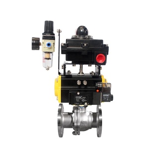 Venta de Liquidación COVNA B2B: Válvula de Bola Neumática de Tres Vías con Brida, Tipo Modulante 4-20mA, para Vapor - Product Image 3