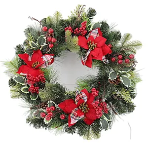 Guirlanda de decoração de natal, 24 "artificial verde rattan pinho real decoração guirlanda, flores wreaths porta decoração atacado suprimentos