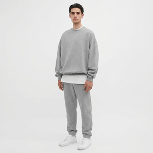 360 GSM personnalisé col rond surdimensionné sweat col rond coton pull et sweats à capuche blanc goutte épaule pull sweats - Product Image 1