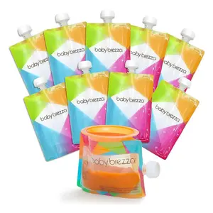 BPA gratis plastik isi ulang Freezer aman kantung Remas sederhana Modern dapat digunakan kembali kantong makanan bayi untuk balita