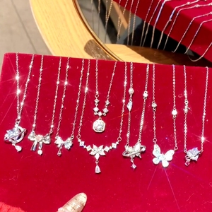 Joyeria de plata 925 entrega rápida s925 Collar de plata moissanite cadenas para mujeres collar de plata esterlina 925 conjunto completo - Product Image 1