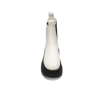 Femmes automne hiver en cuir véritable chausson bande élastique conception solide motif hauteur augmentant Combat plat cheville respirant