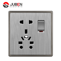 Interrupteur et prise murale universels personnalisables en matériau PC, norme Moyen-Orient, 1 poste, avec indicateur